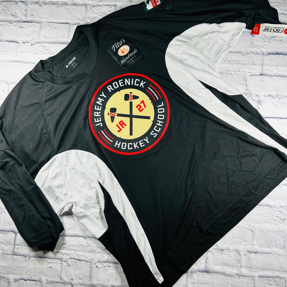 Firstar Jeremy Roenick Hockey School Goalie Jersey XXL Black Tito's Vodka Coors